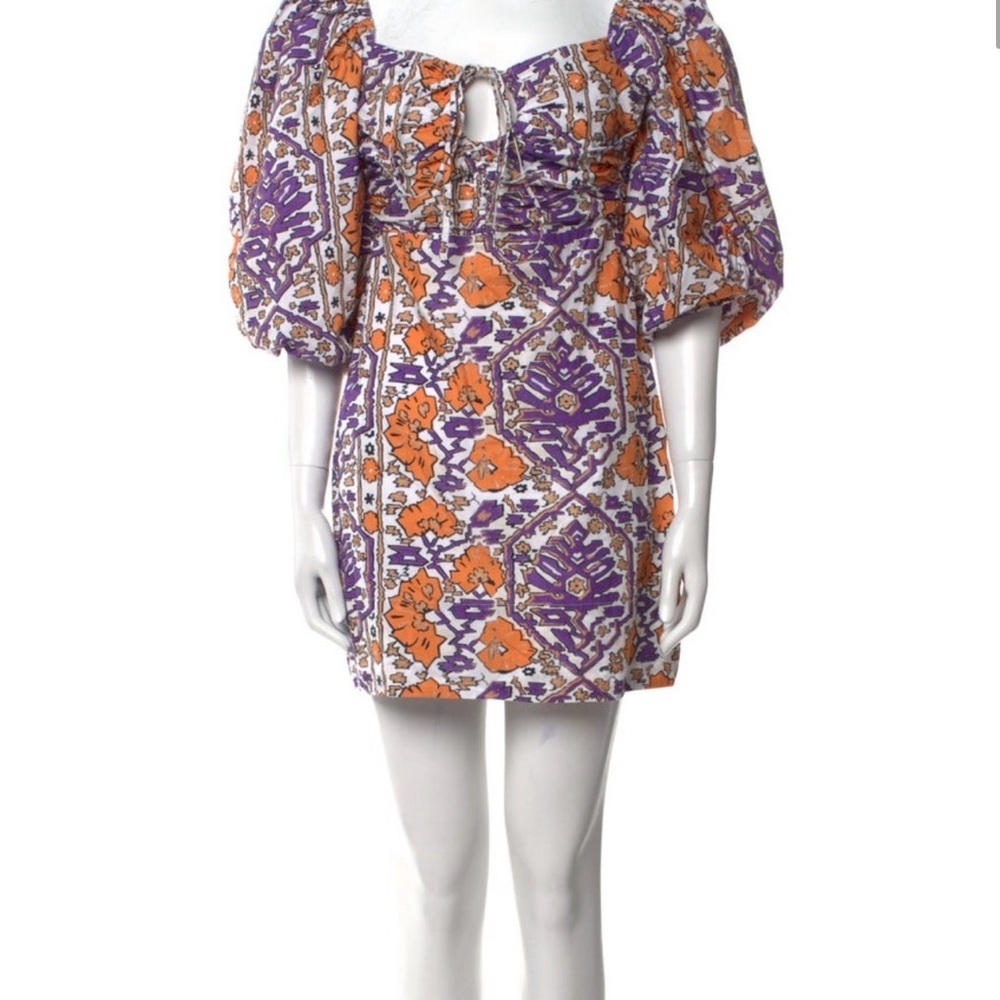 RHODE Floral Mini Dress - Purple and Orange